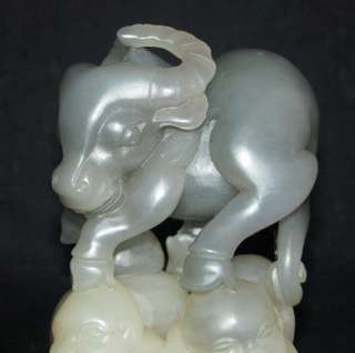 Chinese Jade Carving 4 Kid & Cattle Statue  