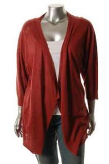 Eileen Fisher Plus Size Red Cardigan Linen Sweater Sale 3X  