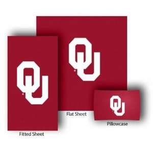   Sooners Fitted/Flat Bed Sheet and Pillow Case Set