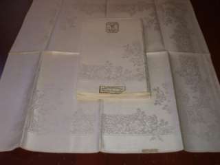 Beautiful Linen Double Damask Napkins~Made In Ireland Label  