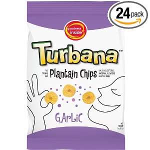 Turbana Plantain Chips Garlic, 3 Ounce Bags (Pack of 24)  