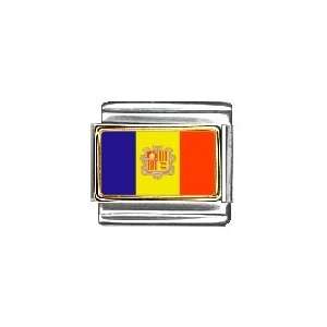 Andorra Flag Italian Charm Bracelet Link