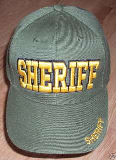 DELUXE SHERIFF DEPUTY BASEBALL BALL CAP HAT BLACK/OLIVE  