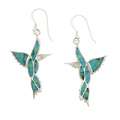 Sterling Silver Turquoise Opal Dragonfly Earrings  