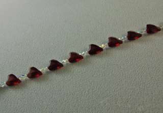 Siam Red and Clear Wild Heart Bracelet Magnetic Clasp by The Emerald 