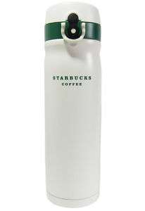 2011 starbucks thermos stainless vacuum bottle 16oz WHT  