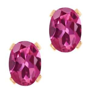  1.70 Ct Oval Shape Pink Tourmaline Rose Gold Plated Silver 