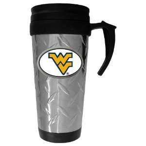 West Virginia Mountaineers NCAA Team Logo Diamond Plate Travel Mug 