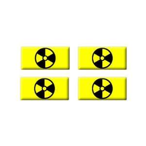Radioactive Symbol   3D Domed Set of 4 Stickers