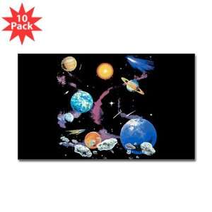  (Rectangle) (10 Pack) Solar System And Asteroids 