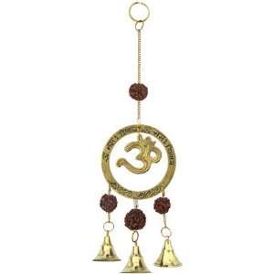  Brass Bell Chime Om with Rudraksha (each)
