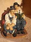 Vintage Rare collection Laurel & Hardy Figurine Statues sitting on an 