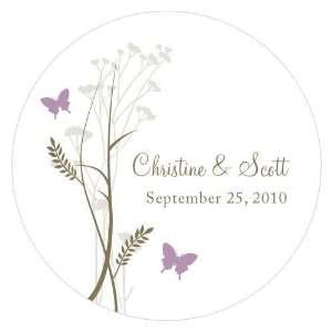Large Personalized Romantic Butterfly Wedding Favor Sticker W1004 16 