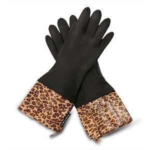   Gloveables Gloves    Black with Leopard Print: Health & Personal Care
