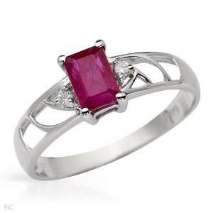  CleverSilvers 0.84.Ctw Ruby Gold Ring   Size 7 