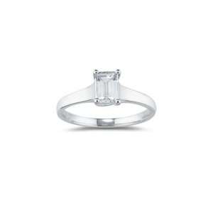  0.64 Cts White Sapphire Solitaire Ring in 18K White Gold 4 