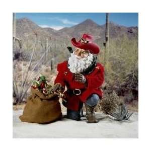   Speaking Cowboy Santa Christmas Table Top Figure: Home & Kitchen
