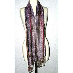 Lilac and Lavender Silk Scarf (India)  