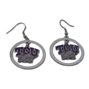  TCU Texas Christian Horned Frogs Hoop Logo Earring Set 