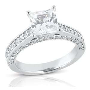   Inc. White Gold 1.60CT Princess Cut Diamond Engagement Ring: Jewelry