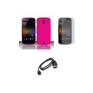 GALAXY Nexus (Verizon) Premium Combo Pack   Hot Pink Hard Shield Case 