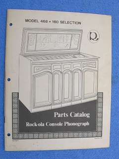 Rock ola 468 Grand Salon parts catalog  
