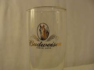 2001 BUDWEISER COMMEMERATIVE BOTTLE & 4 GLASS SET EXLNT  