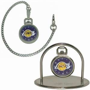  NBA Los Angeles Lakers Pocket Watch & Stand Sports 
