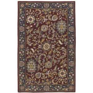 8 x 11 Kashan Navy Rectangle Hand Tufted Rug: Home 