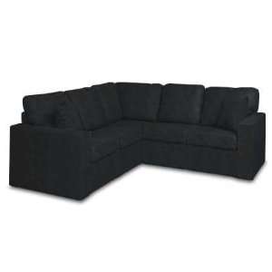  Mission Black Faux Leather Tux Sectional: Home & Kitchen
