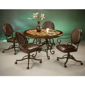   Elegant 5 Piece Dining Set with Chair with Casters Furniture & Decor