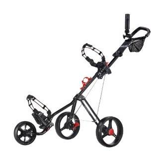  One Click Folding 4 Wheel Golf Push Cart (Black): Sports & Outdoors