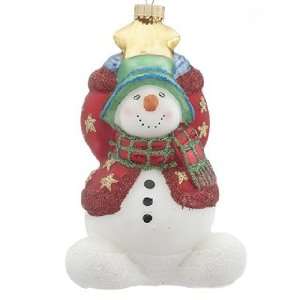  Snowman Holding a Star Christmas Ornament: Home & Kitchen