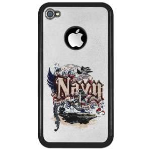 iPhone 4 or 4S Clear Case Black Navy US Grunge Any Time Any Place Any 