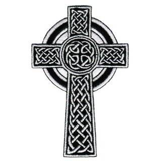 Celtic Cross Iron On Patch Embroidered Relgious Applique Gaelic Irish 