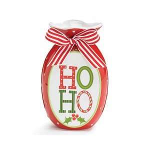   Ho Ho Polka Dot Vase Decorative Christmas Santa Says