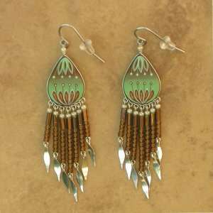   Silver Long Dangle Southwest Earrings Ethnic Unique Peruvian Jewelry