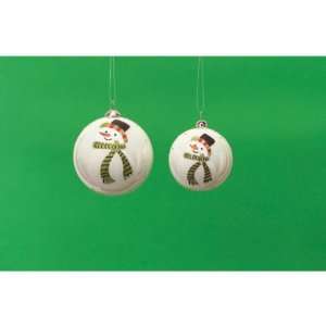   12 Eco Country Snowman Glass Ball Christmas Ornaments: Everything Else