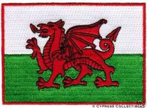 WALES FLAG embroidered iron on PATCH WELSH EMBLEM new  