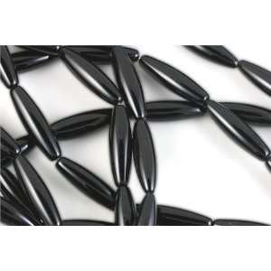  Black Onyx Beads Long Oval 8x30mm [10 strands wholesale 