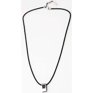  EdForce Steel Rubber Necklace with Semi Curved Stainless Steel 