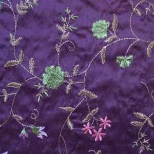  Silk Shantung Small Flowers Embroidery Fabric Tulip