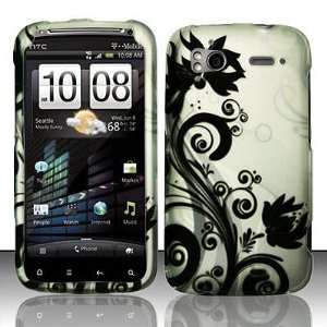  HTC Sensation 4G (T Mobile) Black Silver Flower Vine 