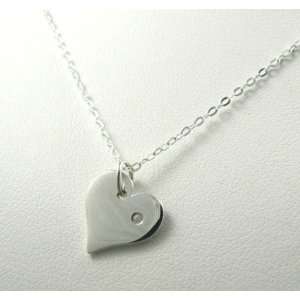   Heart Sterling Silver Charm Necklace Chain Love Jewelry: Jewelry