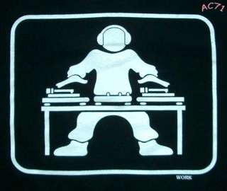 GLOW IN THE DARK DJ Turntable Party T Shirt M L XL Blk  