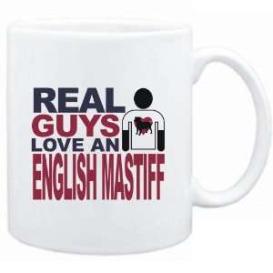   Mug White  Real guys love a English Mastiff  Dogs: Sports & Outdoors