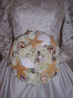 Beach Silk Rose Bridal Bouquet Wedding Flowers 219  