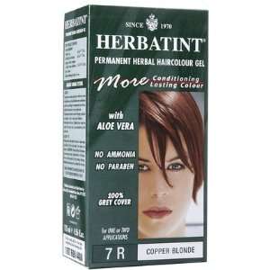 Herbatint Permanent Herbal Hair Color Gel, Copper Blonde, 7R (Quantity 