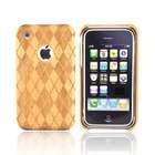 PHONE WHITE WOOD ARGYLE for iPhone 3GS Hard Wood Cover Case