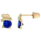  Silver 14k Yellow Gold 1/4 (7mm) tall Tiny Elephant Stud Earrings 